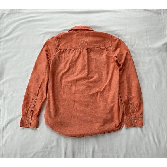 Women's Long Sleeve Button Down 100% Cotton Peachy/Orange Shirt, Size Medium - Picture 2 of 8